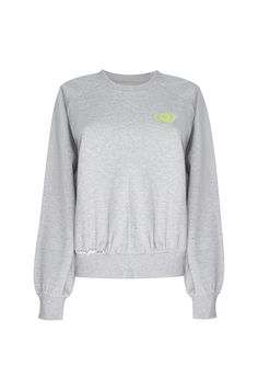 This soft & casual, full-length pullover sweatshirt in soft cotton features YPL logo front & slogan back and dropped sleeves. Wear it with sleek leggings to play with proportions or go head-to-toe comfy in sweats. Stretch Crew Neck Sweatshirt For Loungewear, Gray Stretch Sweatshirt With Ribbed Cuffs, Gray Stretch Crew Neck Sweatshirt, Stretch Crew Neck Sweats Sportswear, Trendy Stretch Sweatshirt For Loungewear, Leisure Sportswear Sweatshirt With Cozy Fit, Comfortable Fit Athleisure Sweatshirt For Streetwear, Comfortable Athleisure Sweatshirt For Streetwear, Cozy Sportswear Sweatshirt For Leisure