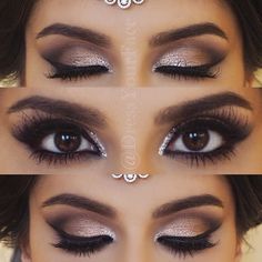 19.6k Likes, 255 Comments - Tamanna Roashan  (@dressyourface) on Instagram: “Closer look at the eyes from previous post. Details Brows | @anastasiabeverlyhills brunette brow…” Rock Makeup, Wedding Makeup For Brunettes, Brunette Makeup, Makijaż Smokey Eye, Blue Eye Makeup, Makeup Goals