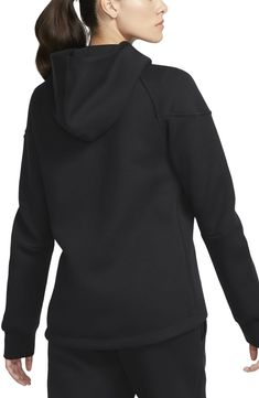 Stay cozy and warm without the extra bulk in a full-zip hoodie made from lightweight tech fleece and finished with convenient zippered pockets. 25" front length; 27" back length (size medium) Front zip closure Fixed hood Front zip pockets 53% cotton, 47% polyester Machine wash, tumble dry Imported Black Sports Outerwear With Kangaroo Pocket, Black Fleece Jacket With Drawstring Hood, Sports Athleisure Fleece Hoodie Jacket, Athleisure Sports Fleece Hoodie Jacket, Sportswear Fleece Jacket With Drawstring Hood, Black Fleece Hoodie Jacket In Athleisure Style, Black Athleisure Hooded Jacket With Kangaroo Pocket, Functional Black Hoodie With Kangaroo Pocket, Black Hooded Jacket With Kangaroo Pocket For Athleisure