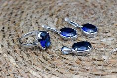 21 Grams, Set Women, Women Set, Favorite Things Gift, Jewelry Set, Jewelry Sets, Sapphire, Handmade Items, Accessory Gift