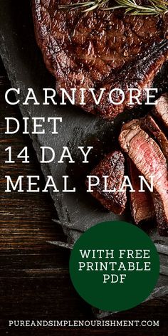 This post shares a free 14 day carnivore diet meal plan including a printable PDF that you can use. Here you will also find carnivore diet recipes and a list of the foods that are allowed and not allowed on the carnivore diet. Carnivore Diet Meal Plan, 1200 Calorie Diet Meal Plans, Day Meal Plan