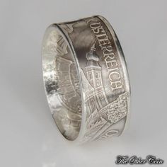 * * Coin ring: * * 10 Euro Castle Artstetten 2004 Austria-* * Surface artificially aged in vintage antique look * * - 925 silver -about 10 mm tall and weighing about 15.2 grams. * * Single-made * *. The delivery time can be 2-3 weeks. * * seen on the outside of the ring: * * -caption: 10 euros -Relief: Artstetten Castle -Edge: Smooth You can choose in which finish you want to get the ring. It is possible that we polish the ring glossy or coat it with a patina and then polish the relief & fon Antique Silver Engraved Vintage Rings, Vintage Engraved Antique Silver Rings, Vintage Antique Silver Engraved Ring Stamped 925, Vintage Silver Engraved Ring As Gift, Vintage Silver Etched Rings, Vintage Stamped White Gold Ring, Vintage Silver Engraved Ring Gift, Vintage White Gold Stamped Ring, Vintage Silver Engraved Ring For Gift