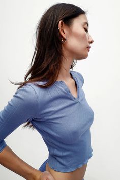 A classic 90's henley silhouette, redefined á la Cou Cou. Our first ever long-ish sleeve tee to make you feel like the comfy-cutie you are. Pair with your favorite sweats for impromptu game nights at yours or some 501's with loafers for an effortless morning matcha run. Featuring a crop fit & henley neckline with 3 Morning Matcha, Pretty Fits, Game Nights, Clothing Inspiration, Trendy Fall, French Blue, Winter Aesthetic, Sewing Projects