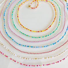 Colorful Adjustable Beaded Necklaces With Polished Beads, Colorful Adjustable Beaded Necklace With Polished Beads, Colorful Adjustable Round Beads Choker, Colorful Beaded Necklaces With Tiny Round Beads, Colorful Adjustable Necklace With Tiny Beads, Colorful Adjustable Tiny Bead Necklaces, Adjustable Multicolor Faceted Beads Choker, Colorful Tiny Beads Necklace, Diy Friendship Bracelets Tutorial