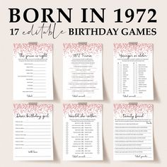 birthday games for her with pink and white confetti