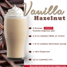 the vanilla hazelnut drink is ready to be eaten