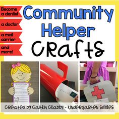 the community helper crafts are great for kids to do with their parents and grandparents