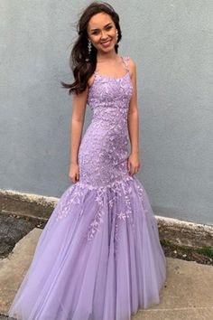 Prom Dresses Long Sparkly, Lilac Prom Dress, Lilac Prom Dresses, Mermaid Prom Dress, Tulle Evening Dress, Evening Dress Floor Length, Elegant Prom Dresses, Dresses Mermaid, Lilac Dress