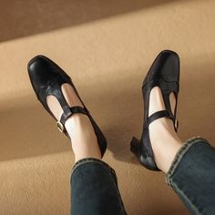 Classic Romantic Styles for Spring, Summer and Antumn. Perfect Match With All Kinds of Clothes. Details Determine Success Or Failure. Color: Black/BrownMaterial: SheepskinLining: Genuine LeatherInsole: Cow Leather (Unmovable）Sole: RubberHeels: 6 cm/2.36"Weight: 0.26 kg Each Shoes (measured size 8)Fit: Medium to Wide, Runs Normal.Origin: Made in China Production Time: About 5-7 days (Any exceptional case will email you, Please pay attention to your email left) Shipping Time: Free Shipping To most Black Pointed Toe Mary Janes For Spring, Black Pointed Toe Mary Janes With Buckle, Black Mary Janes With Pointed Toe And Buckle Closure, Leather Mary Janes For Party In Fall, Leather Mary Janes For Fall Party, Retro Black Heels With Square Toe, Black Leather Closed Toe Mary Janes, Black Mary Janes With Padded High Heel, Black Mary Janes With Leather Sole, Almond Toe