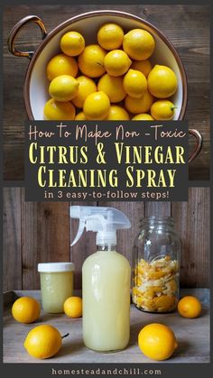 how to make non - tonic citrus and vinegar cleaning spray in 3 easy - to - follow steps