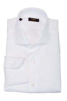 Composition: 100% Linen Formal White Linen Shirt, White Linen Formal Shirt, White Linen Top For Formal Occasions, Luxury Slim Fit Top With Spread Collar, Luxury Spread Collar Slim Fit Top, Semi-formal Fitted Linen Tops, Luxury White Semi-formal Top, Fitted Linen Top For Business, Luxury White Shirt With Fold Down Collar