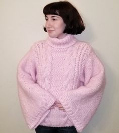 Pink Knit Sweater Chunky Knit Sweater Turtleneck Knit Sweater Oversized Knit Sweater Cable Knit Sweater Cozy Sweater Wool Sweater Our products are created according to customer's exact sizes. Every clothing is knitted with love.  With personalization you can tell us your exact sizes. Handmade Materials: Acrylic 30 degree Wash/ Hand Wash See more hand knitted products of our shop https://www.etsy.com/shop/TINAFASHIONSHOP Pink Chunky Sweater, Pink Chunky Knit Sweater For Cold Weather, Oversized Cozy Acrylic Knitting Pattern, Cozy Oversized Acrylic Knitting Pattern, Pink Chunky Knit Turtleneck Sweater, Oversized Chunky Knit Acrylic Sweater, Oversized Hand Knitted Acrylic Knitting Pattern, Cold Weather Knitted Acrylic Sweater, Oversized Cozy Acrylic Cropped Sweater