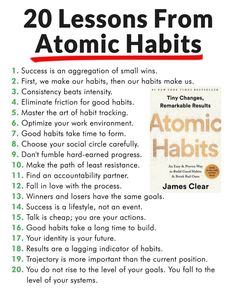 an ad for the atomic habit book, with instructions on how to use it and what to