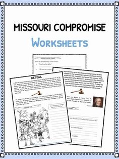 two worksheets for the missouri compoimie worksheet with pictures and text