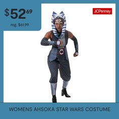 Join the rebellion dressed as your favorite starwars character ahsoka . The outfit comes straight from the designs seen in star wars, and includes everything you need to transform yourself. If your costume ever gets stained be sure to hand wash with cold water by hand. The grey, printed polyester star wars costume from the tv show is just what you need to showcase your own unique style!Features: BeltedCharacter: Star WarsBase Material: 100% PolyesterCare: Hand WashCountry of Origin: Imported Ahsoka Star Wars, Transform Yourself, Style Character, Star Wars Costumes, The Grey, Unique Style, Cold Water, Star Wars, Hand Wash