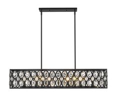 Z-Lite - 6010-42MB - Seven Light Chandelier - Dealey - Matte Black Wide Dining Table, Contemporary Kitchen Island, Hanging Ceiling Lights, Linear Chandelier, Kitchen Island Lighting, Candelabra Bulbs, Black Chandelier, Island Lighting, Light Chandelier