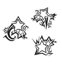 three stars and crescents with the letter c on them