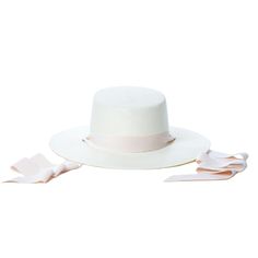 The Heiress, Ivory - Bijou Van Ness White Formal Hat Band For Spring, Elegant White Fedora With Flat Crown, White Panama Hat For Spring Formal Events, Elegant White Panama Hat In Toquilla Straw, Elegant White Hat With Flat Crown, Chic White Toquilla Straw Hat, White Straw Hat For Spring With Flat Crown, White Boater Hat With Flat Crown For Spring, White Flat Crown Straw Hat For Kentucky Derby