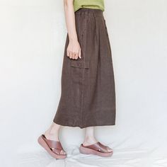 ❤ Custom Midi Length Linen Skirts, Elastic Waist Casual Skirt, Long Skirt, Handmade Linen Skirts, Oversized Skirts,Linen Maxi Skirt, Bud Skirt ❤ Material: 100% Linen ❤ Size : One Size: Length :82 cm(32") Waist: 68-90 cm(26.7"-35.5") Hip:108 cm(42.5") ❤ For Custom Size, i need some measurements as following: Waist? Hips? Height? Weight: ? More design: https://www.etsy.com/shop/ohyeahrock?ref=seller-platform-mcnav Dear Customers Welcome to ohyeahrock,we are a entrepreneurial team for making fashio Casual Non-stretch Skirt With Pockets, Spring Skirt Bottoms With Pockets, Baggy Solid Skirt For Fall, Summer Skirt With Pockets In Relaxed Fit, Summer Skirt With Pockets And Relaxed Fit, Casual Relaxed Fit Midi Skirt, Non-stretch Brown Cotton Skirt, Solid Color Baggy Long Skirt, High Waist Relaxed Fit Denim Skirt