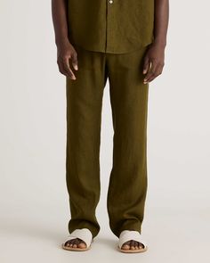 Men's 100% European Linen Pants Khaki Linen Cargo Pants With Pockets, Wide Leg Linen Cargo Pants With Elastic Waistband, Linen Cargo Pants With Elastic Waistband, Relaxed Fit Linen Cargo Pants With Pockets, Relaxed Fit Summer Cargo Pants With Welt Pockets, Elastic Waistband Linen Cargo Pants, Relaxed Fit Pants With Straight Hem For Summer, Summer Linen Cargo Pants With Elastic Waistband, Casual Linen Bottoms With Side Pockets