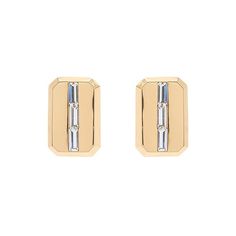 Use code: brighton30 for 30% off Modern Baguette Earrings For Formal Events, Modern Baguette Earrings For Formal Occasions, Everyday Matte Gold Tarnish-resistant Earrings, Matte Gold Tarnish-resistant Everyday Earrings, Modern Luxury Earrings With Gold-tone Hardware, Luxury Earrings With Gold-tone Hardware, Luxury Gold-tone Brass Earrings, Everyday Look, Swarovski Crystals