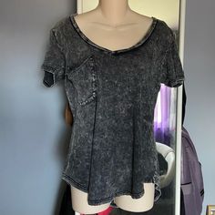 Nwt Altar’d State Size Small. Oversized So Could Also Fit A Size Medium. 100% Cotton. Grunge Washed Gray Top, Gray Washed Grunge Top, Casual Distressed Gray Tops, Casual Washed Gray Tops, Trendy Washed Black Top, Trendy Gray Distressed Tops, Trendy Distressed Gray Tops, Black Distressed Top For Everyday, Everyday Black Distressed Top