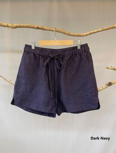 "Stunning colors, relaxed fit, and breathable pure linen fabric, are all you need for a pair of shorts in hot days, either jogging or just being relaxed at home. - 100% Linen - Comfort mid rise - Elastic band combined with drawstring - 2 front pockets - Runner shorts look - Color in listing: Mustard Yellow, Natural/Oatmeal, Black, Chocolate, Tender Pink Please provide your natural waist, lower hip measurement, thigh circumference and your height along with your order in the note to seller box. D Linen Vacation Shorts, Beach Linen Shorts With Relaxed Fit, Bermuda Linen Shorts With Elastic Waistband, Vacation Linen Shorts With Short Leg, Vacation Linen Shorts With Short Legs, Summer Linen Shorts With Elastic Waistband, Solid Linen Shorts, Relaxed Fit Linen Shorts For Vacation, Summer Bermuda Linen Shorts