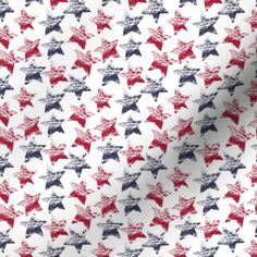 red, white and blue stars on a white background