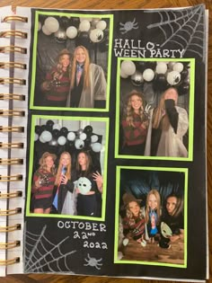 a halloween photo book with pictures of people in costumes