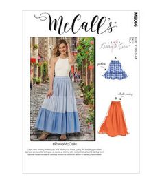 an image of a woman's dress and skirt sewing pattern with the words mcales on