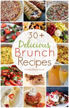 the top 50 delicious brunch recipes for breakfast and desserts are featured in this collage