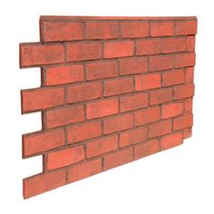 a red brick wall is shown against a white background