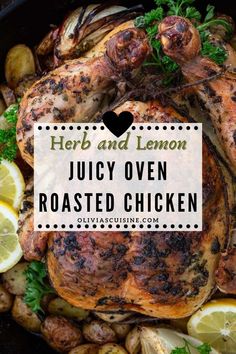 This herb and lemon roasted chicken with potatoes is my favorite easy-but-impressive meal! Crispy, juicy and infused with the aromas and flavors of fresh herbs, citrus and garlic. You simply can’t beat such a timeless classic!