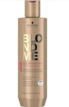 Product Name: BLONDME® All Blondes Rich Conditioner Product Description: The BLONDME® All Blondes Rich Conditioner is a luxurious and transformative hair care product designed for those with normal to coarse blonde hair types. It harnesses the power of the 3D Bond Creation Technology and the opulence of the Cashmere Protein Complex to provide a unique combination of bond-building, detangling, smoothing, and softening. This conditioner is the perfect complement to your blonde hair care routine. K Cool Blondes, Blonde Hair Types, Blonde Hair Care, Detox Shampoo, Schwarzkopf Professional, Cool Blonde, Shades Of Blonde, Coarse Hair, Hair Care Routine