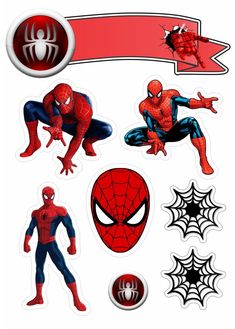 the spiderman stickers are all different shapes and sizes