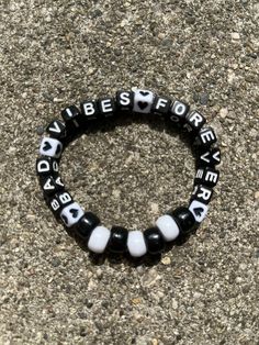 "XXXTENTACION \"Bad Vibes Forever\"inspired bracelet. Made with elastic string so they are stretchy and strong. They fit all wrist sizes. I love layering them together for raves, festivals, or just to wear day to day. Great gift for any x fan :)" Clay Bracelet, Beads Bracelet Design, Bracelet Designs, Jewelry Bracelets, Beaded Bracelets, Festival, Beads, Trending Outfits, How To Wear