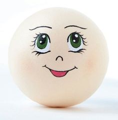 an egg with a face drawn on it's side and eyes painted onto the top