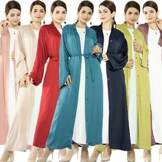 Premium Quality Dubai Turkey Women Open Dress Muslim Abaya Jilbab Cardigan Long Kimono Ramadan, Fashion Women's Dresses Casual Fall Abaya, Casual Winter Abaya, Casual Long Abaya For Fall, Long Sleeve Thobe For Eid, Casual Long Fall Abaya, Eid Long Maxi Dress, Modest Long Abaya For Fall, Elegant Long-sleeve Abaya For Spring, Elegant Long Sleeve Abaya For Spring