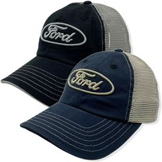 Ford men's trucker hat Front embroidery Rear adjustable snapback closure Inner moisture sweatband 65% cotton, 35% polyester Official licensed Ford with hologram decal Imported Adjustable Visor Hat With Logo, Adjustable Logo Baseball Cap For Outdoor, Adjustable Outdoor Baseball Cap With Logo, Adjustable Trucker Hat With Embroidered Logo And Visor, Adjustable Flat Bill Trucker Hat For Fan Gear, Sports Trucker Hat With Embroidered Logo, Trucker Hat With Embroidered Logo For Sports, Trucker Baseball Cap For Fan Gear, Trucker Snapback Hat With Curved Brim For Fan Gear