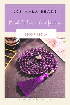 108 Amethyst Mala Beads Necklace. We created this unique hand-knotted Mala to suppAmethyst Mala Beadsort you in your journey of self-discovery and growth. In this wonderful Mala Necklace, 108 Amethyst beads will be your companion. Get inspired by the meaning of the mala beads and check out our mala necklace collection. Malas and meditation go hand in hand. Malas help you to enhance your spirituality. We offer a variety of meditation tools, Japa mala 108 beads and 27. Check our website>> Holistic 108 Beads Jewelry For Meditation, Holistic Jewelry With 108 Beads For Meditation, Holistic Round Beads Jewelry For Yoga, Bohemian Purple Necklace For Healing, Bohemian Purple Necklaces For Healing, Purple Bohemian Necklaces For Healing, Purple Bohemian Healing Necklaces, Bohemian Mala With 8mm Beads For Meditation, Spiritual 108 Beaded Jewelry For Yoga