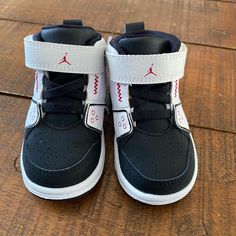 Jordan’s Toddler Sneakers Never Worn Fit My Son Casual Jordan Shoes Scratch-resistant For Sports, Casual Scratch-resistant Jordan Shoes For Sports, Casual Scratch-resistant High-top Sneakers With Round Toe, Casual High-top Sneakers With Scratch-resistant Round Toe, Casual High-top Scratch-resistant Sneakers, Black Non-slip High-top Sneakers For Streetwear, Casual Scratch-resistant Lace-up High-top Sneakers, Casual Lace-up Scratch-resistant High-top Sneakers, Sporty Scratch-resistant High-top Sneakers