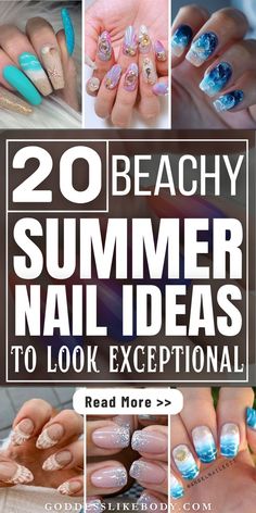 20 Beach summer nail ideas Beachy Nail Ideas, Beachy Summer, Get Ready For Summer, Nail Art Ideas, Summer Nail, Nail Games