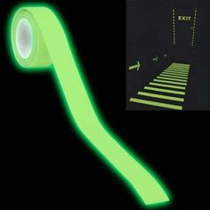 glow in the dark tape with stairs and exit