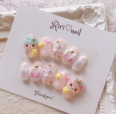 Nail Quotes Funny, Nails Sanrio, Bts Nails, Sanrio Nails, Blossom Bubbles And Buttercup, Nail Quotes, Anime Nails, Nail Style