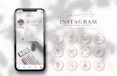 the instagram app is displayed on an iphone and next to it's keyboard