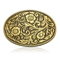 PRICES MAY VARY. Belt Buckle Size: Belt buckle measures approximately 3.9" x 3.1" (9.9 cm x 7.9 cm), weight: 80 gram, approx. Solid metal design but lightweight for people's daily wear. Hand Wash Only. Fits standard 1.5" snap on belts. Belt Buckle Material: KOORASY belt buckle is made of highly polished zinc alloy, durable material through metal plating process and clear pattern engraving for a long time use, not easy to break and fade. Wide Application: You can wear this western belt buckle wit Vintage Brown Belt Buckles For Rodeo, Ornate Belt Buckle, Rugged Brown Antique Belt Buckle, Belt Buckles Men's, Belt Buckles Cowgirl Coolbuckles.biz, Cowboy Belt Buckles, Flower Belt, Southwestern Hand-tooled Brown Belt Buckles, Engraved Flower