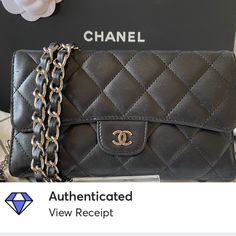 In Great Used Condition Guaranteed Authentic Certificate Is An Additional $10 This Is An Authentic Chanel Wallet Non Branded Chain Has Signs Of Usage Front Has A Snap Button Snaps Hard . Exterior Has Scratches, Edges Are Rubbed, Leather Is Still Soft Some Color Fading Since Its Not Brand New So There Will Be Fading Of The Color. Black And Looks Good Still. The Edge Has Small Rip / Tear Can See In Picture. Silver Plated Has Fading And Scratches On Hardware. Interior Has Signs Of Usage . There Is Black Formal Bag With Cc Turnlock Closure, Formal Black Bag With Cc Turnlock Closure, Luxury Everyday Black Shoulder Bag With Cc Turnlock, Elegant Black Bag With Cc Turnlock Closure, Classic Rectangular Leather Wallet On Chain, Classic Leather Rectangular Wallet On Chain, Classic Leather Wallet On Chain, Leather Rectangular Wallet On Chain For Everyday Luxury, Leather Wallet On Chain For Everyday Luxury