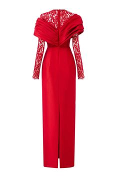 Mya Sheath Draped Taffeta Floor Length Dress | MEAN BLVD Taffeta Gown, Elegant Red Dress, Long Lace Sleeves, African Print Maxi Skirt, Gowns Dresses Elegant, Mean Blvd, Fashion Drawing Dresses, Womens Prom Dresses, Floor Length Dress