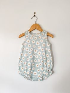 Baby Bubble Romper, Romper Summer, Combi Short, Summer Baby Clothes, Baby Bubble, Blue Daisy, Organic Baby Clothes, Bubble Romper