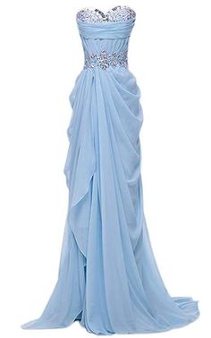 Beautiful Light Blue Chiffon Party Dress, Sweetheart Formal Gown 2019 – Cutedressy Light Blue Long Dress, Blue Long Dress, Blue Weddings, Chiffon Party Dress, Dress Amazon, Mermaid Sweetheart, Long Formal Dress, Long Blue Dress, Chique Outfits